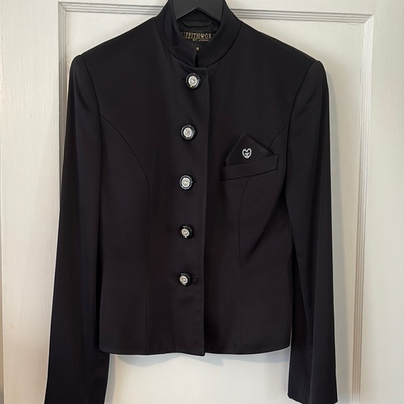 St. John Jackets & Blazers - Rare St. John Black and Silver Blazer Tailored Jacket